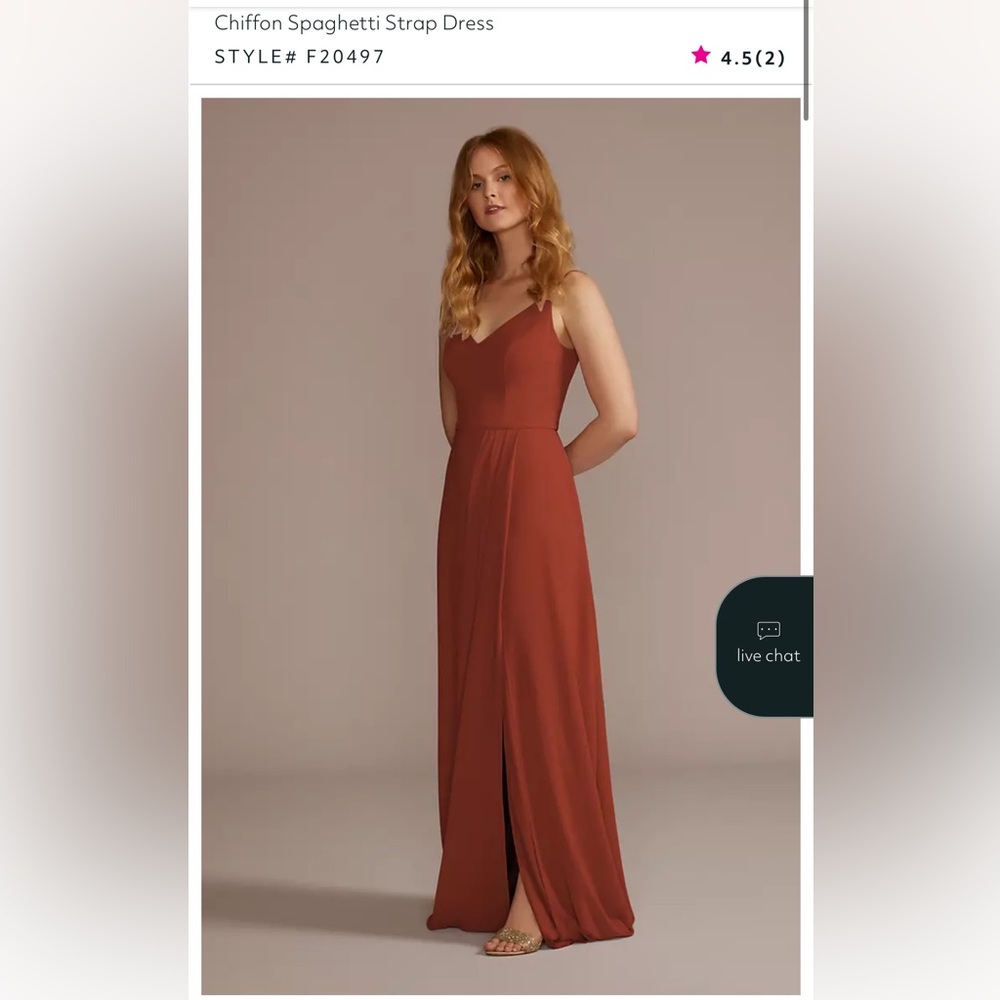 David's Bridal Chiffon Spaghetti Strap Dress - Picture 1 of 5